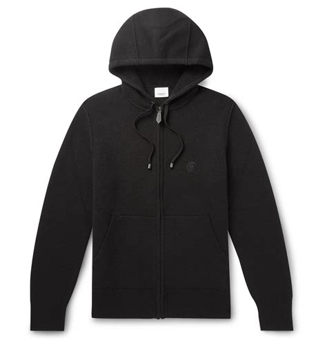 burberry hoodie zip black|Burberry zip up hoodie black.